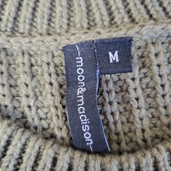 Moon & Madison Cropped Knit Sweater Stripes Green M - Picture 6 of 11